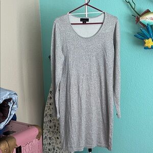 Attention Sparkling Gray Long Sleeve Dress